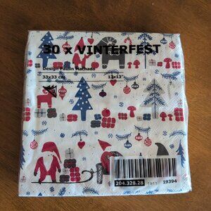 Rare Ikea Vinterfest Christmas Scandinavian Paper Napkins 30 New 2019